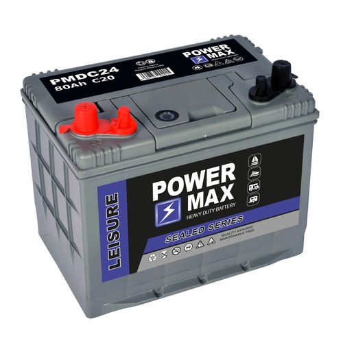 Powermax PMDC24 Dual Purpose Leisure battery 12V 80Ah, 2 Years Warranty